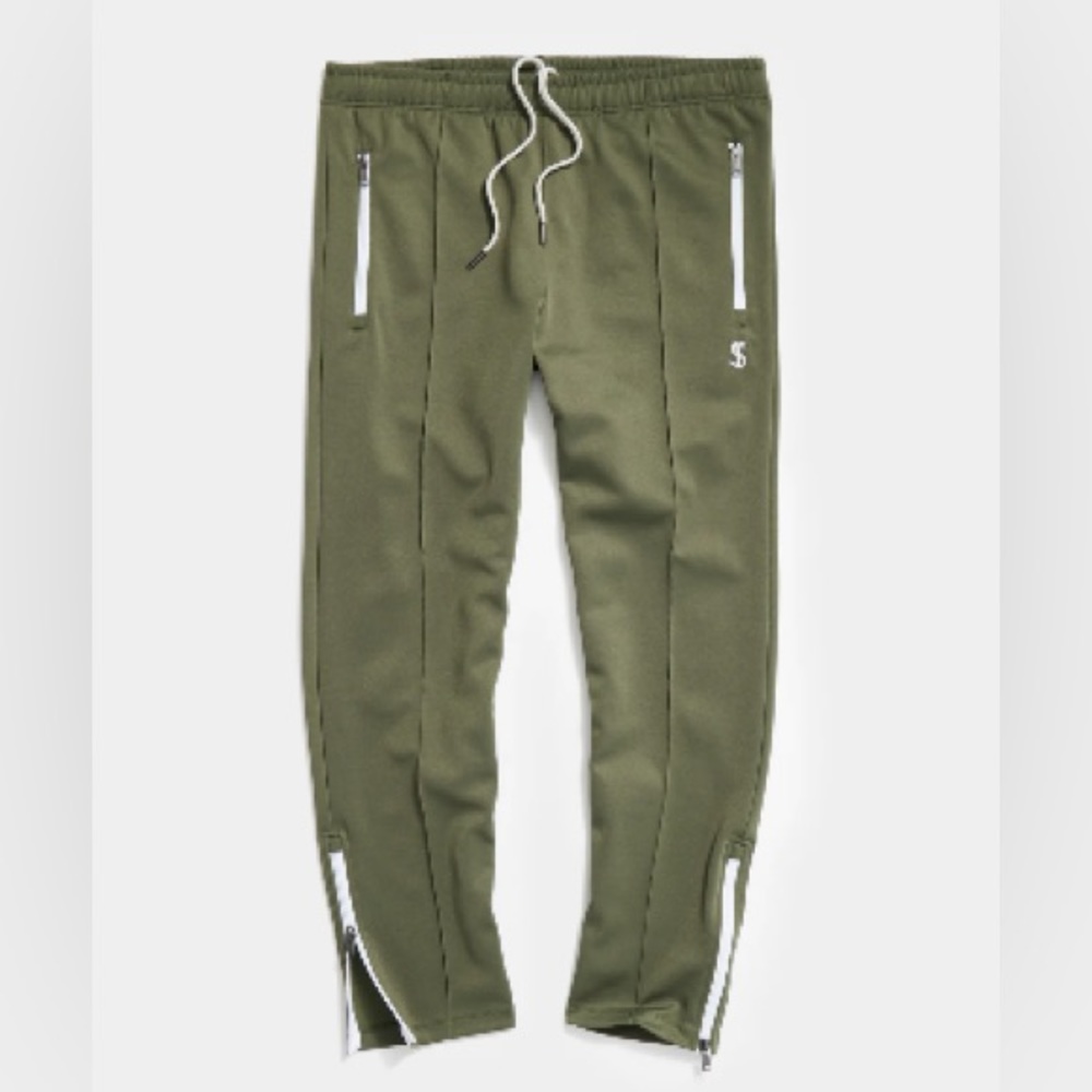 Todd Snyder KNIT TRACK PANT IN OAK MOSS Medium